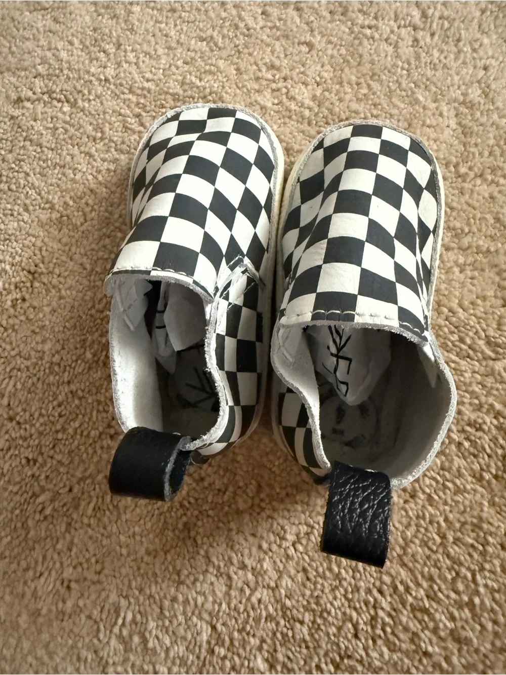 NEW Freshly Picked Black & White Checkered Slip On Shoe